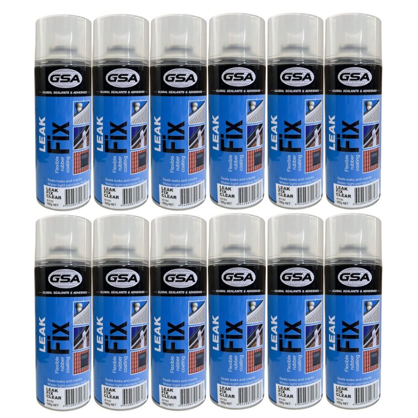 GSA LEAK FIX 6115C - CLEAR 300G (12 Cans) - South East Clearance Centre