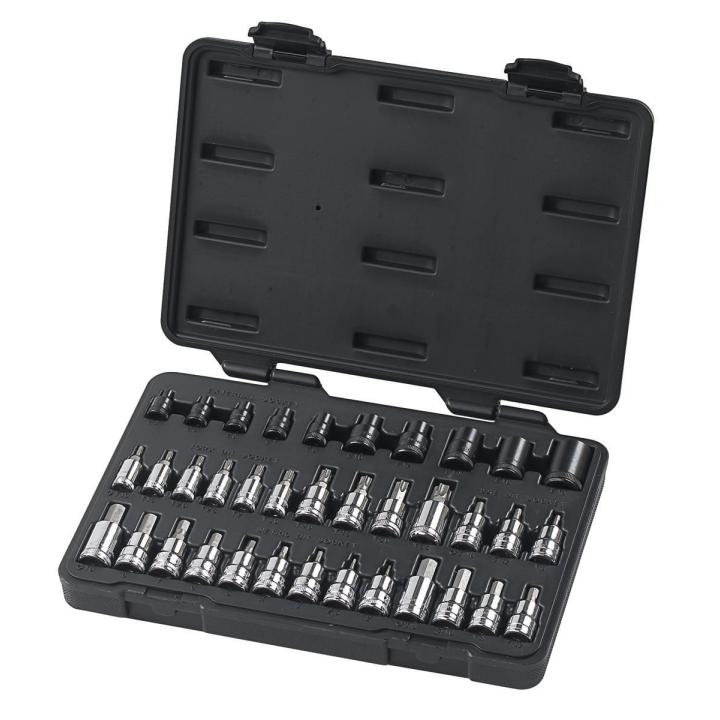 GearWrench 36 Piece 1/4”, 3/8” & 1/2” Drive Standard Hex, E-Torx® & Torx® Bit Metric & Imperial Socket Set - 80726 - South East Clearance Centre