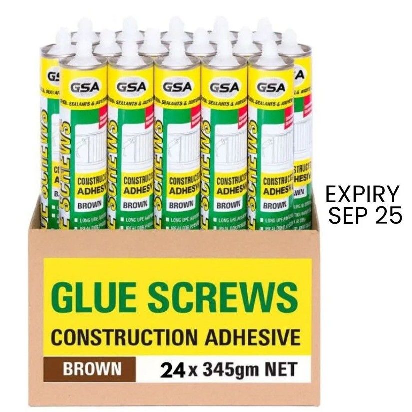 GSA Glue Screws Construction Adhesive 345gm - BOX OF 24 (EXP SEP 25)