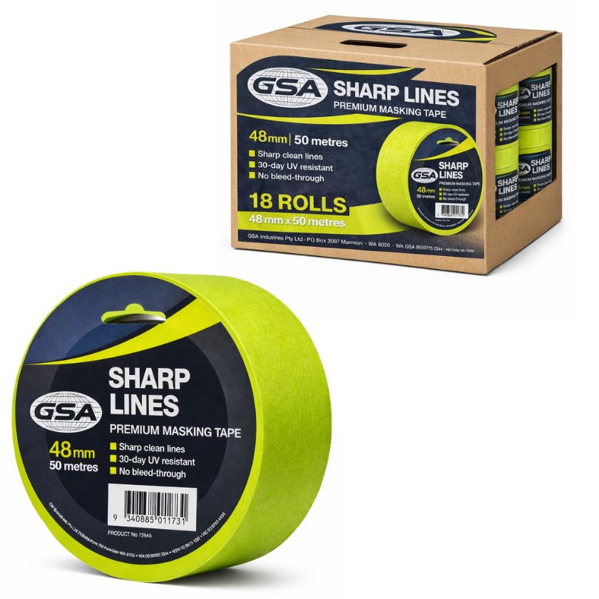 GSA Sharp Lines 30-Day Masking Green Tape - 50 Metres - South East Clearance Centre