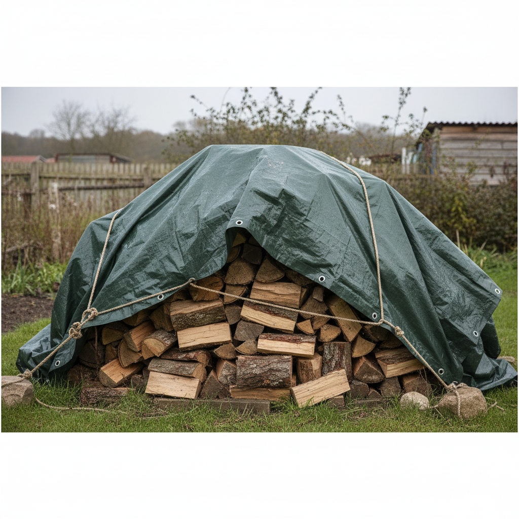 Heavy-Duty Tarpaulin – Reinforced Corners – Weather Resistant, UV Treated – 122 x 183cm (4 x 6ft) Finished Size 114 x 175 cm (3'8 x 5'8") - South East Clearance Centre
