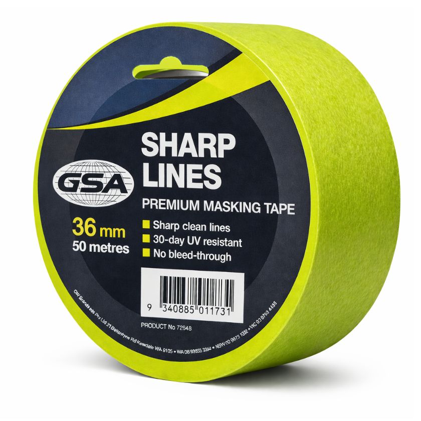 GSA Sharp Lines 30-Day Green Masking Tape - 50 Metres - South East Clearance Centre