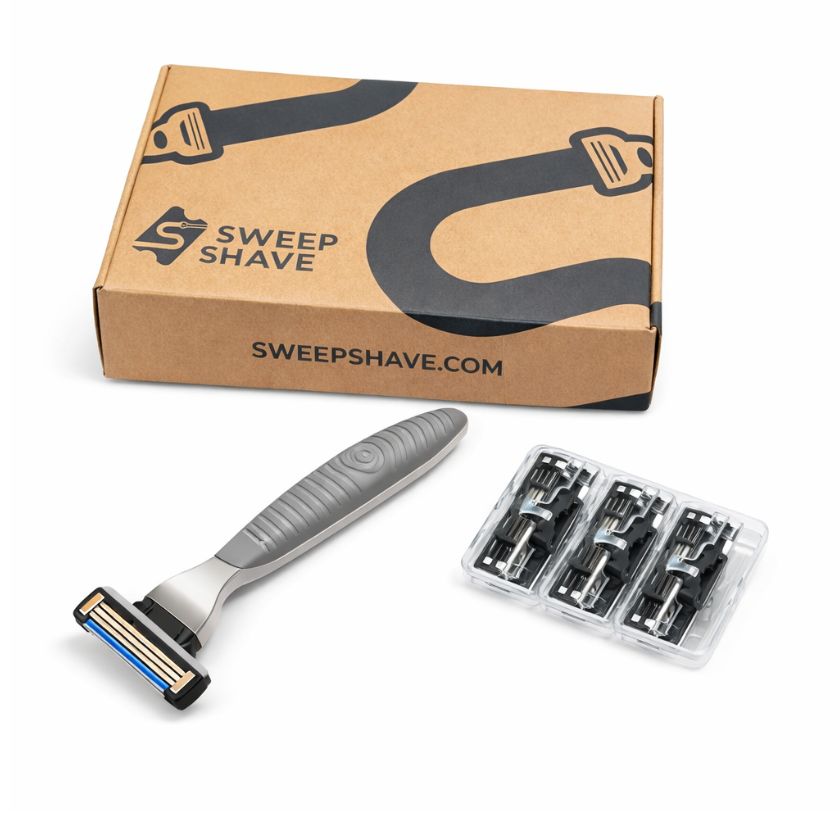 Sweep Shave Razor Starter Kit – Razor Handle + Replacement Blade Cartridges - South East Clearance Centre