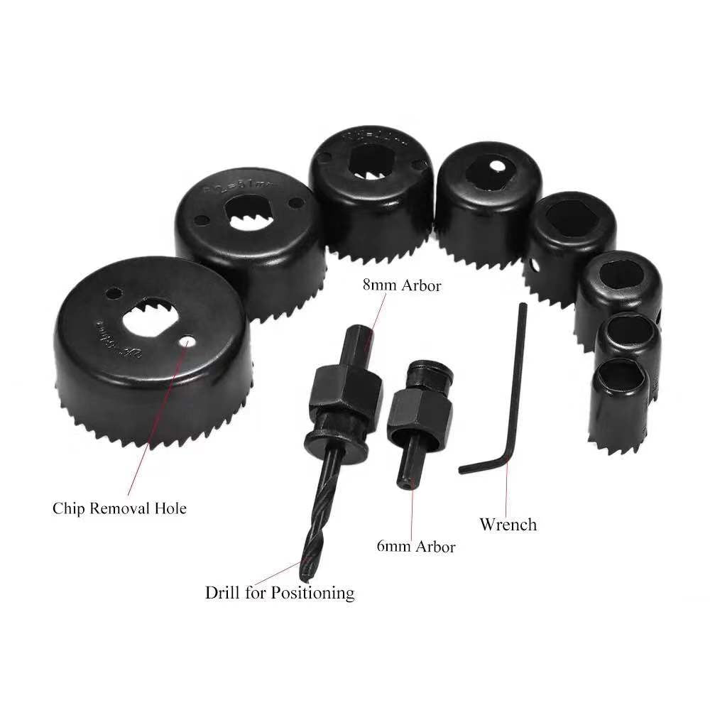 11-Piece Holesaw Set – 19mm to 64mm (Wood & Thin Sheet Metal)