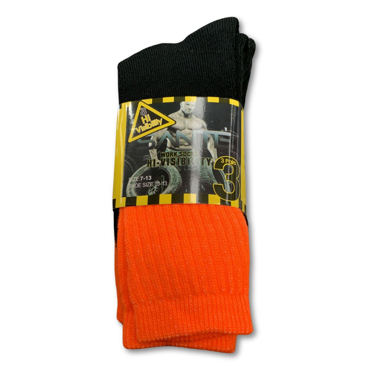 thumbnail image 2 of Sock Snob Men's Multipack Hi Vis Work Socks - Cotton Crew Length, One Size 2 of 5