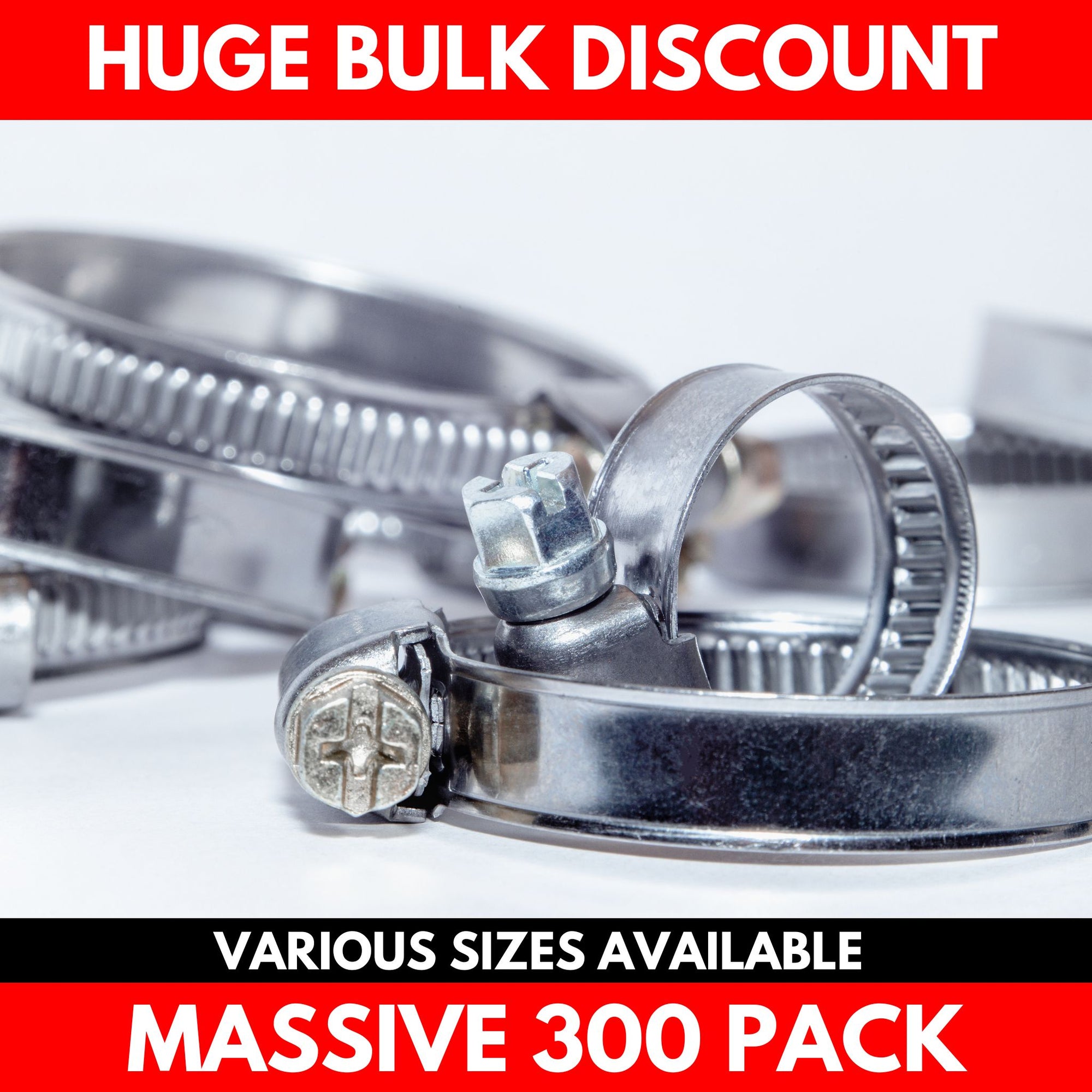Fully Stainless Steel Hose Clamps (300 pack) - South East Clearance Centre
