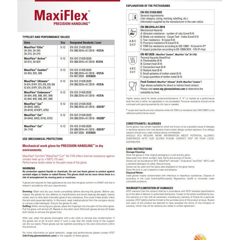 MaxiFlex® Cut™ 34-8453 (Size 6) 12 pairs - South East Clearance Centre