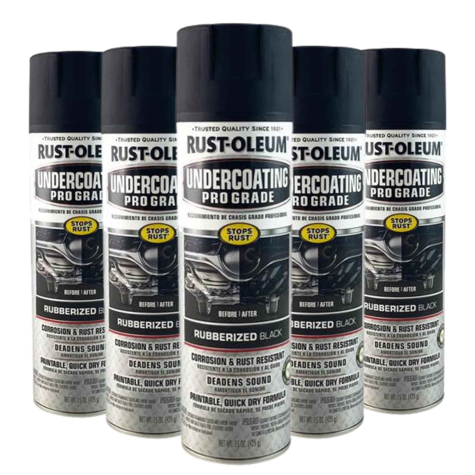 (6 CANS) Rust-Oleum Automotive Professional Rubberised Undercoating 425g Spray Rustoleum - South East Clearance Centre
