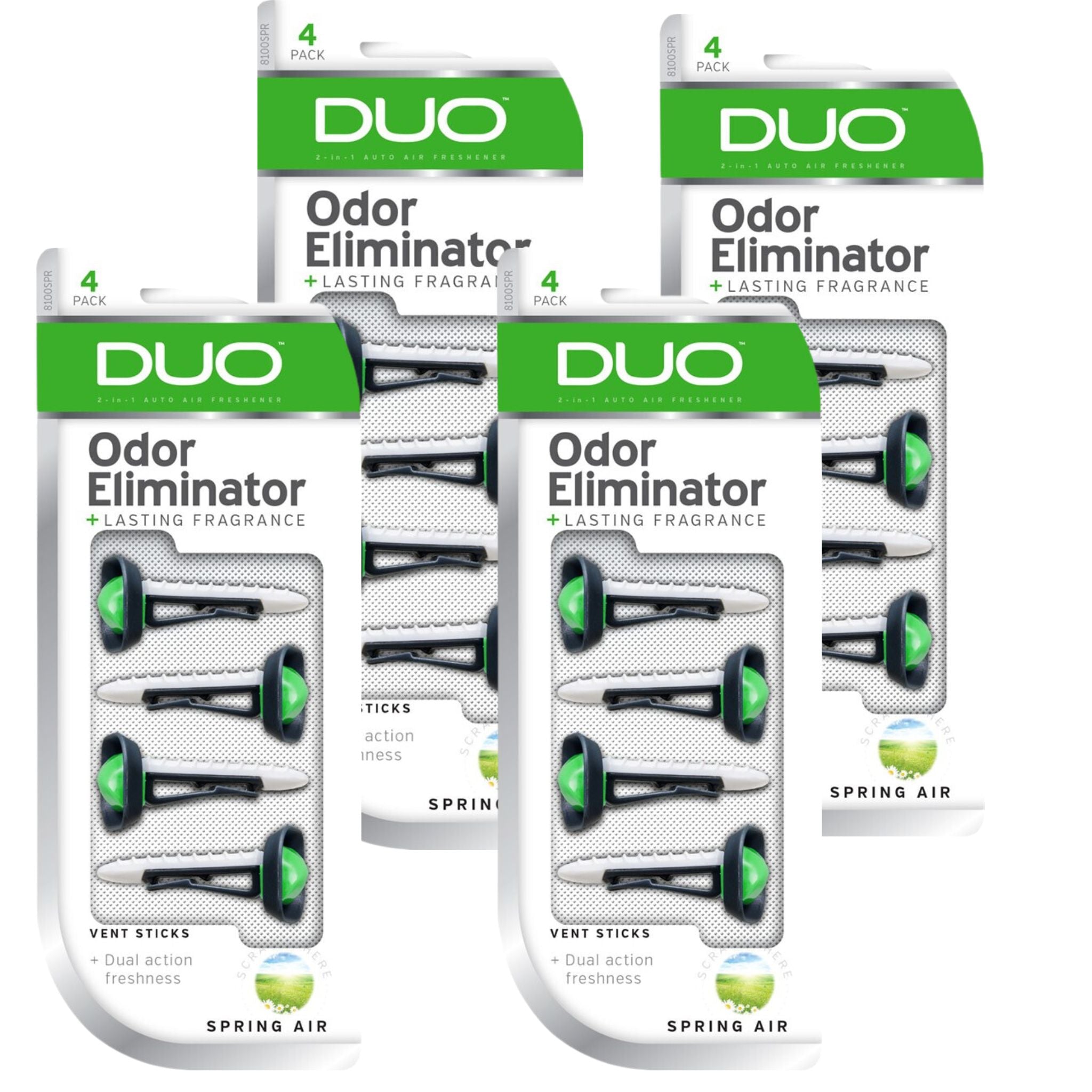 DUO Air Freshener and Odor Eliminator Vent Sticks - Spring Air - (16 Sticks) - South East Clearance Centre