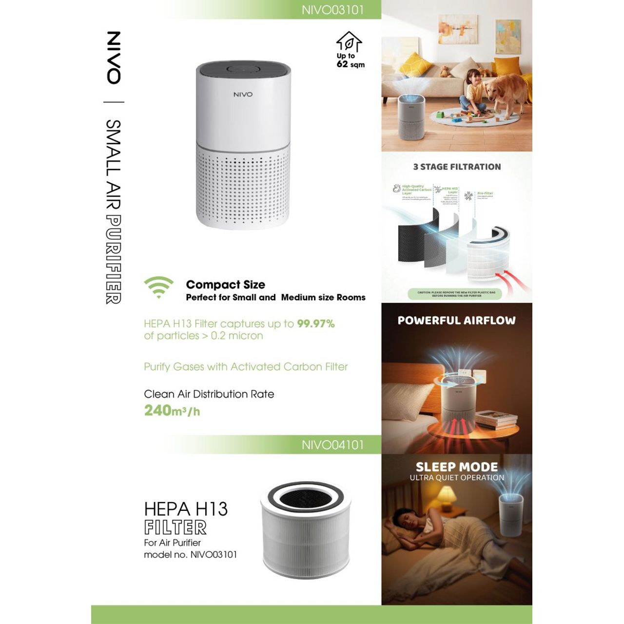 Nivo Small Air Purifier BKJ-23A - South East Clearance Centre