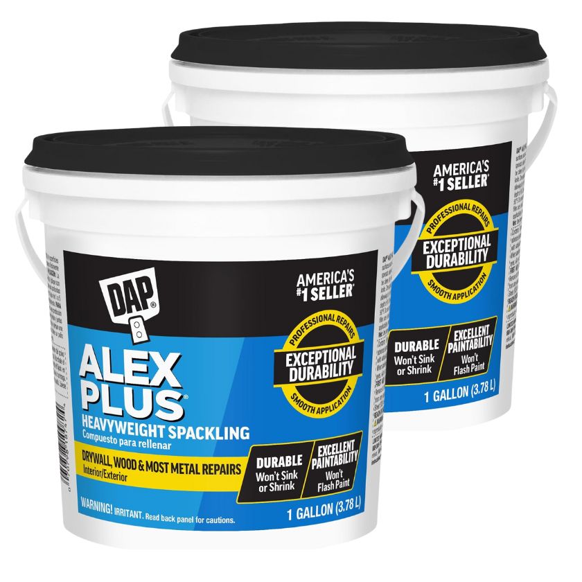 (TWIN PACK) DAP Fast Dry Premium Spackling Gallon, 3.78L - Ultra Tough, Sandable & Paintable Filler for Interior/Exterior - Fast-Drying, Shrink-Proof Formula for Drywall Repair, Off White - South East Clearance Centre