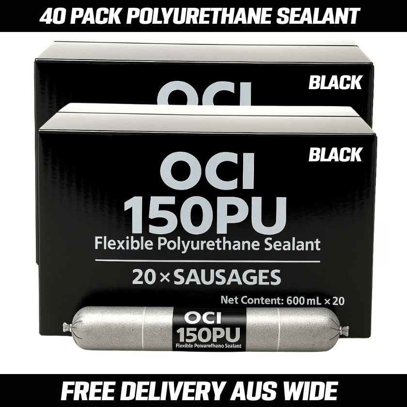OCI 150PU FLEXIBLE POLYURETHANE SEALANT - BLACK 600ML (Box of 20) - South East Clearance Centre