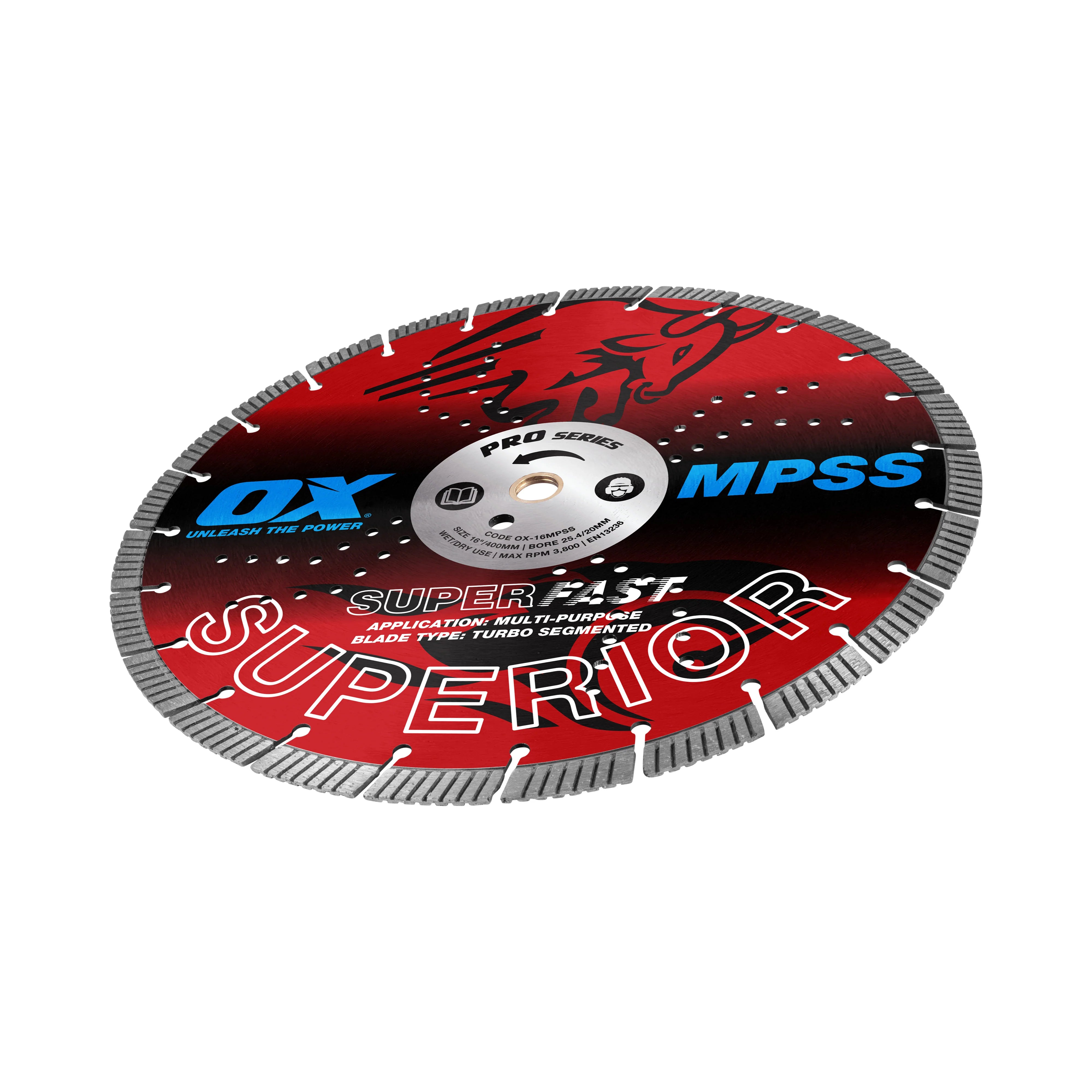 OX Tools - Pro Superior Superfast Turbo Segmented Blade 400mm - Multi-Purpose | OX-16MPSS - South East Clearance Centre