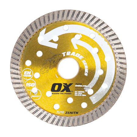 OX Tools - Premium Turbo Segmented Blade 115mm - Universal/Hard | OX-TU10-4.5 - South East Clearance Centre