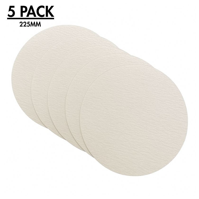 Oldfields Pro Series 225mm Round Sanding Discs – 5 Pack (120 grit) - South East Clearance Centre