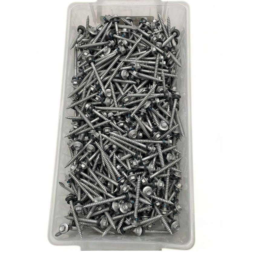 Otter 12-11 x 65mm Hex Head Type 17 Timber Screws with Seal | Class 4 Galvanised | 500 Pack