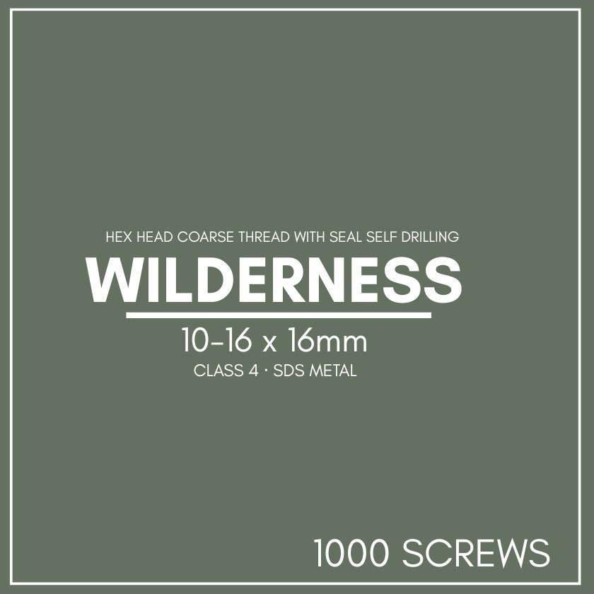 Otter 10-16 x 16mm Hex Head SDS Metal Screws with Seal Coarse Thread, Colorbond Class 4, Tub - 1000 Pack (WILDERNESS) - South East Clearance Centre