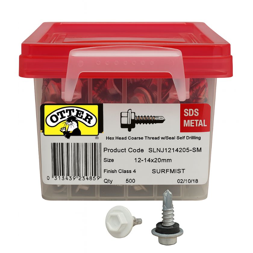 Otter 12-14 x 20mm Class 4 Hex Head Coarse Thread with Seal Self Drilling Screws – (500 Pack) - South East Clearance Centre