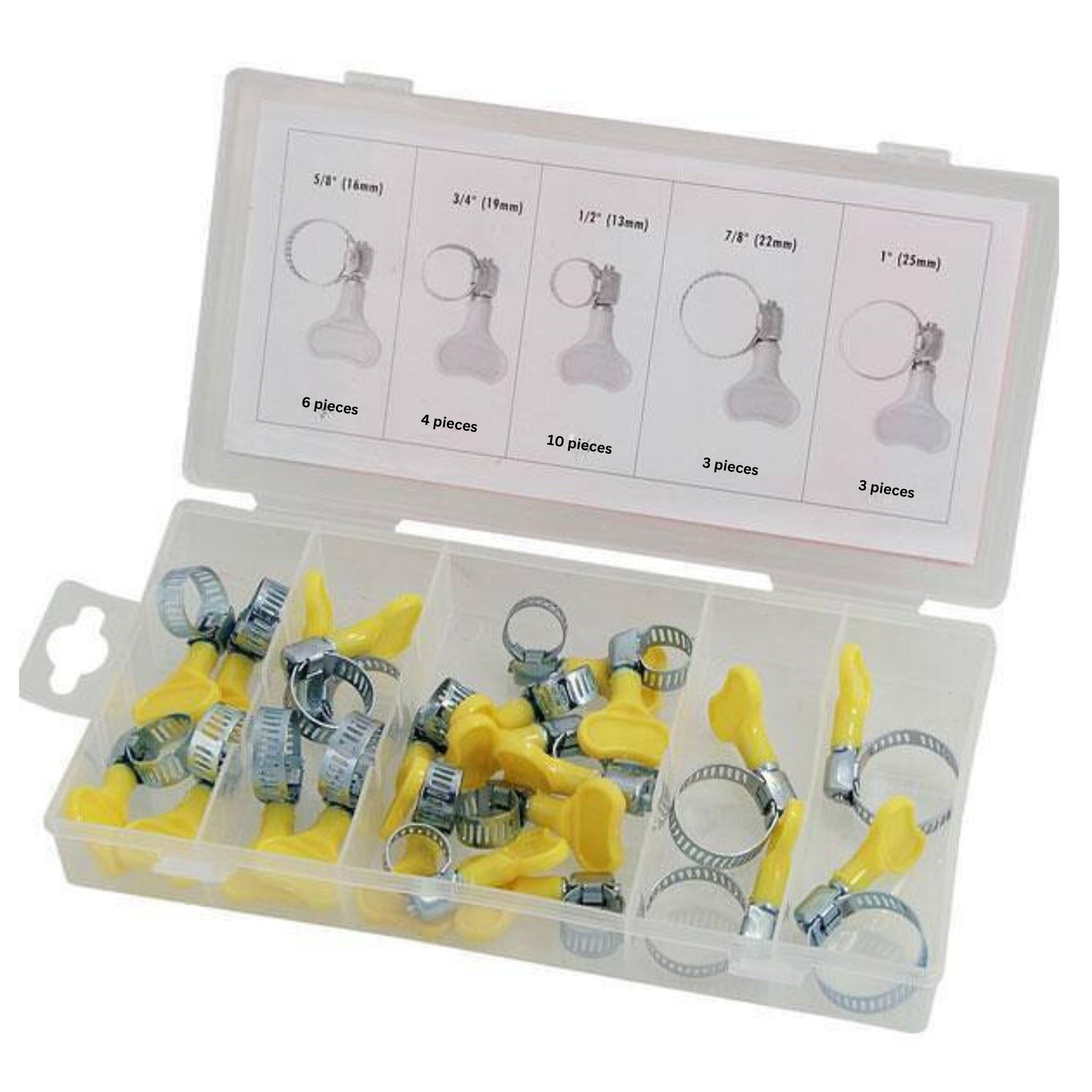 26 Piece Key Type Hose Clamp Assortment Kit - South East Clearance Centre