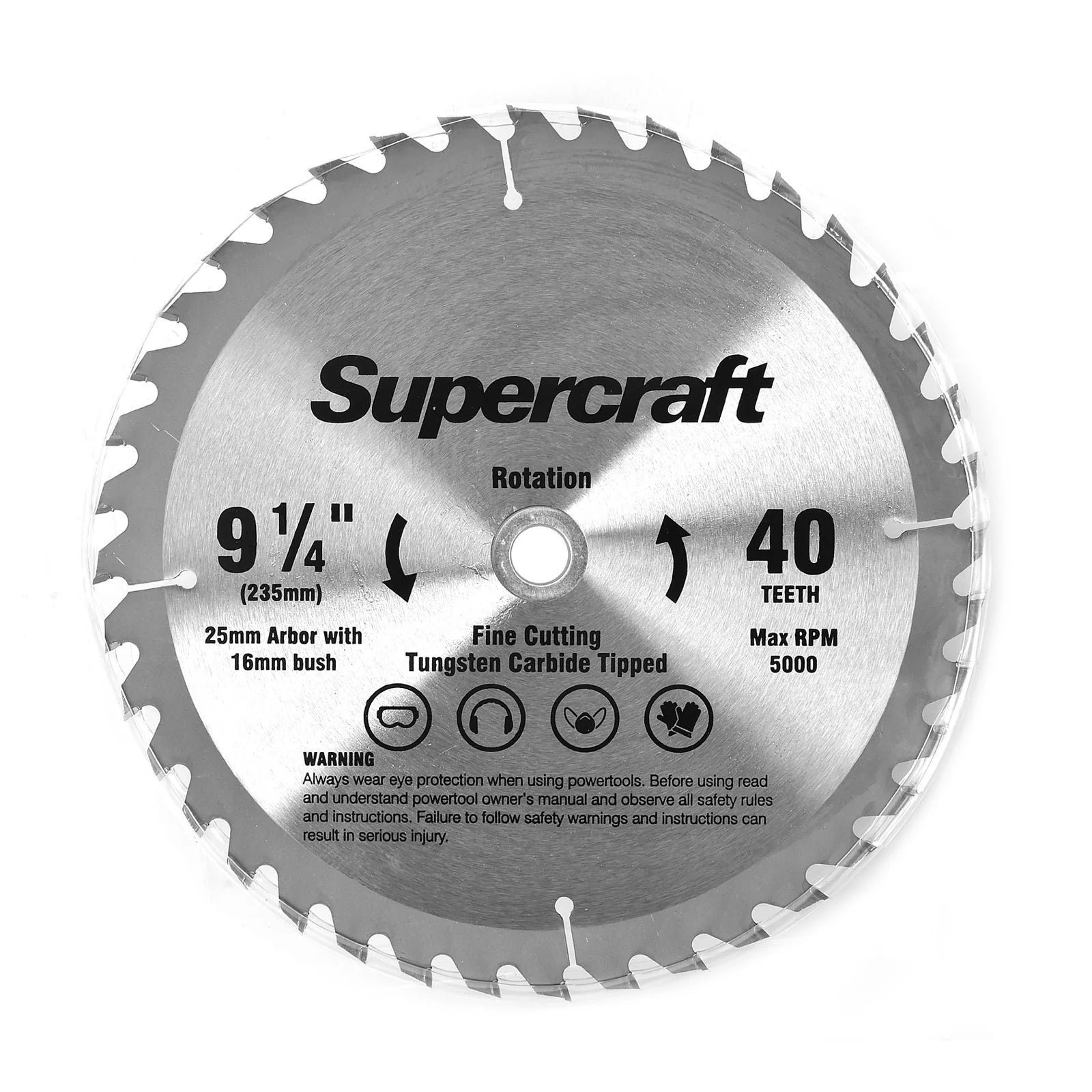 (6 Pack) Supercraft PT23540 Circular Saw Blade TCT 235mm/9-1/4in x 40 Teeth - South East Clearance Centre