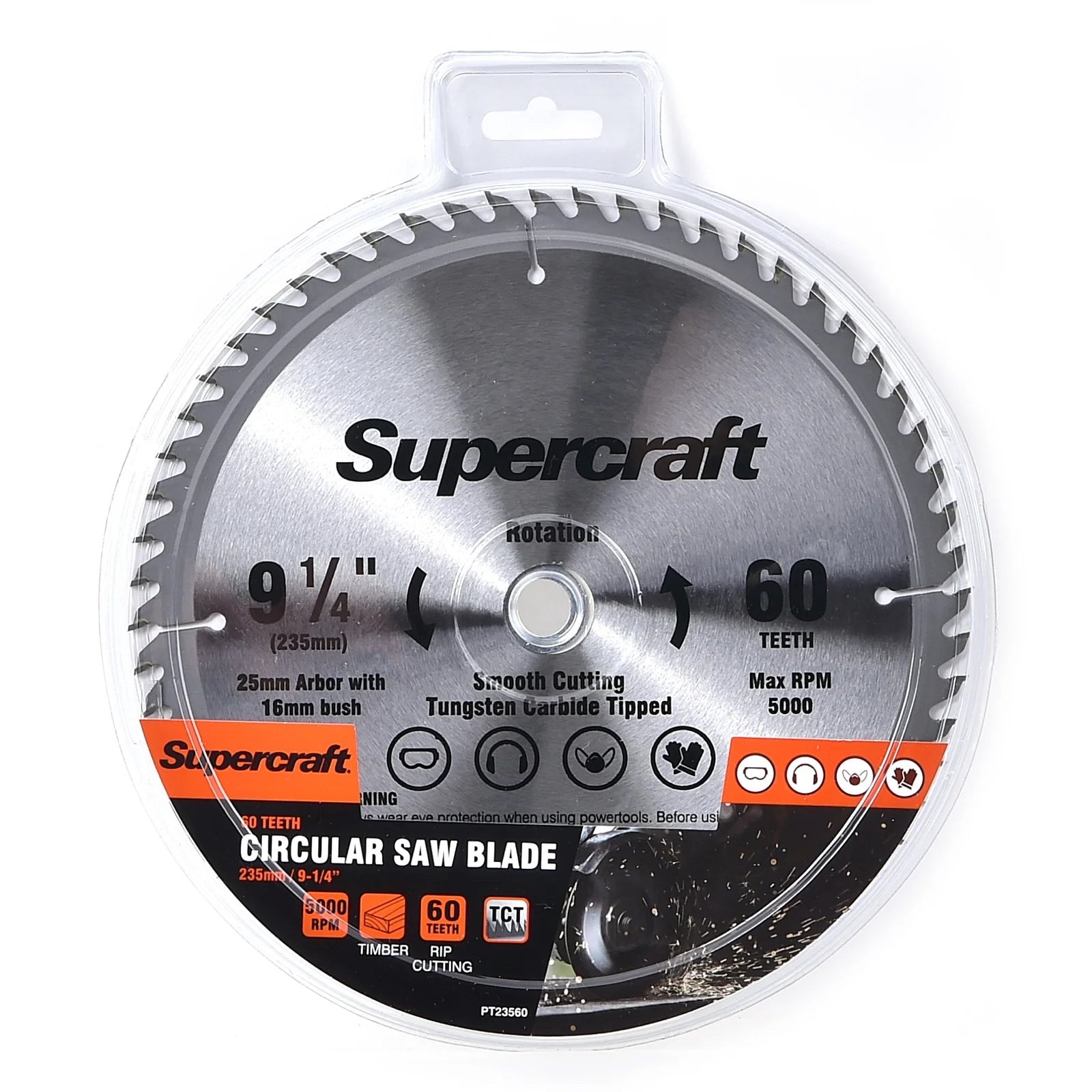 (12 Pack) Supercraft PT23560 Circular Saw Blade TCT 235mm/9-1/4in x 60 Teeth - South East Clearance Centre