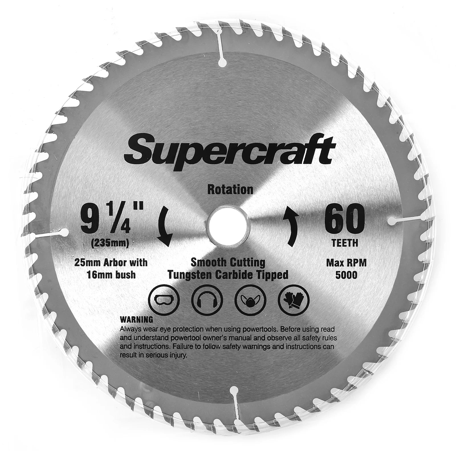 (12 Pack) Supercraft PT23560 Circular Saw Blade TCT 235mm/9-1/4in x 60 Teeth - South East Clearance Centre