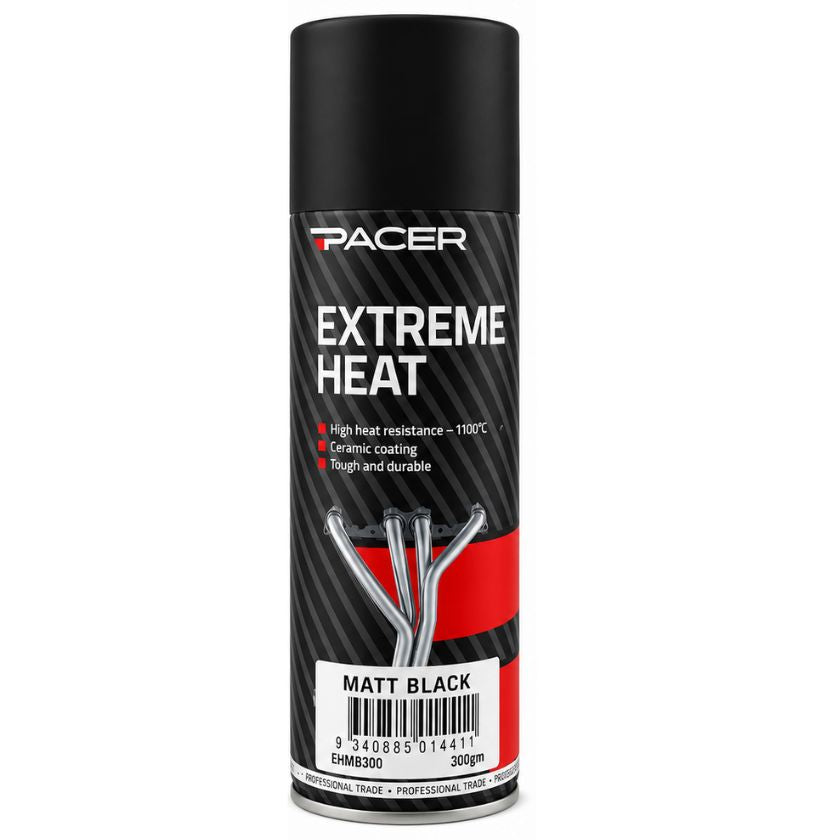 PACER EXTREME HEAT MATT BLACK SPRAY PAINT EHMB300 - South East Clearance Centre