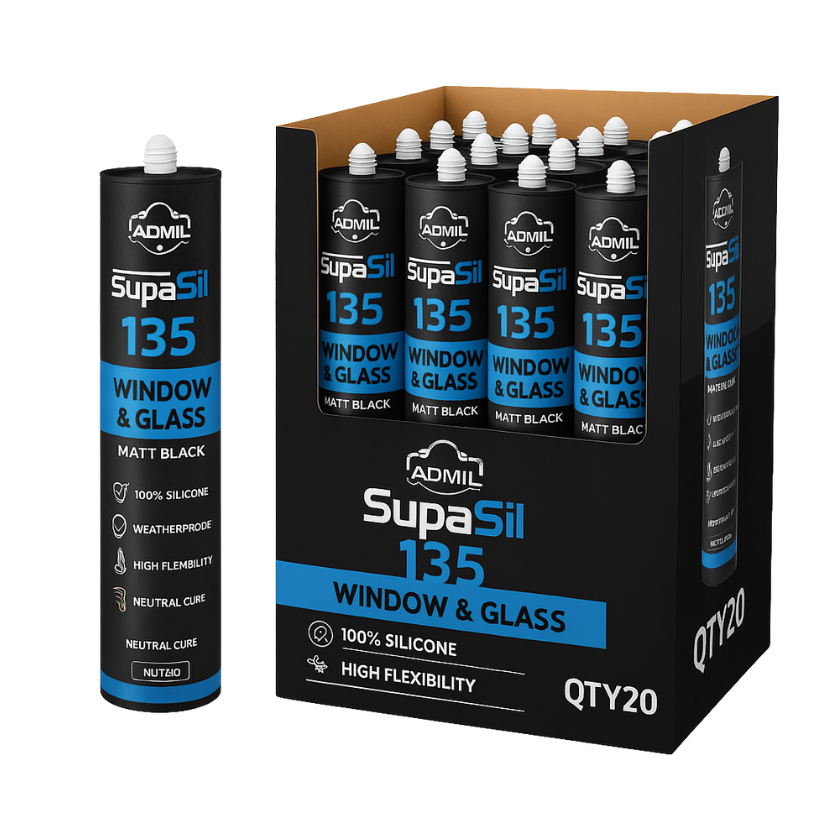 Admil Supasil 135 300ml Cartridge Silicone Sealant (Matt Black) - Box of 20