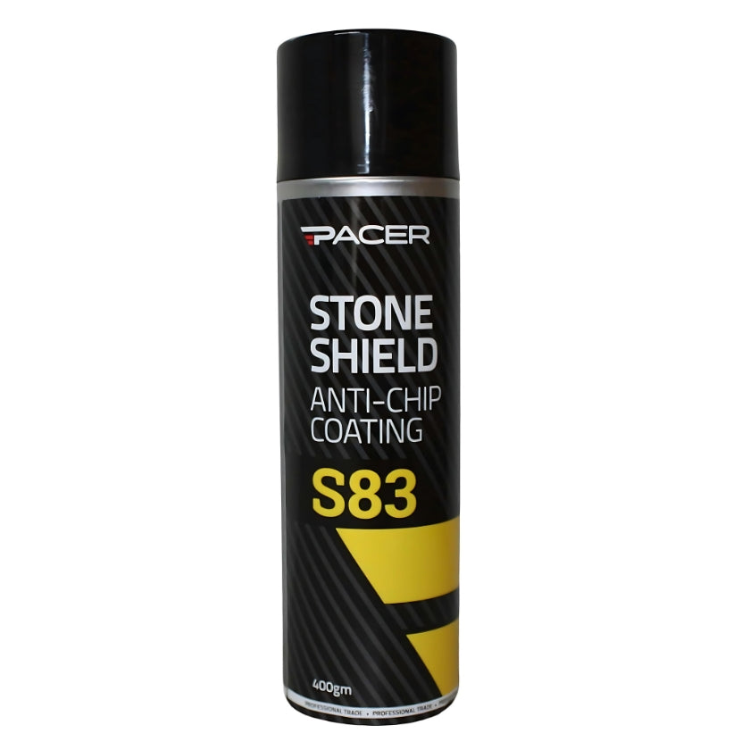 PACER S83 STONE SHIELD 400GM BLACK SGSB400 (Box of 12 Cans) - South East Clearance Centre