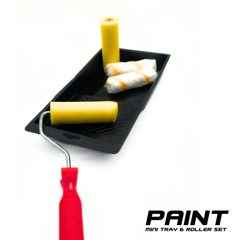 Mini 6 Piece PAINT ROLLER KIT SET with Tray Painting - South East Clearance Centre
