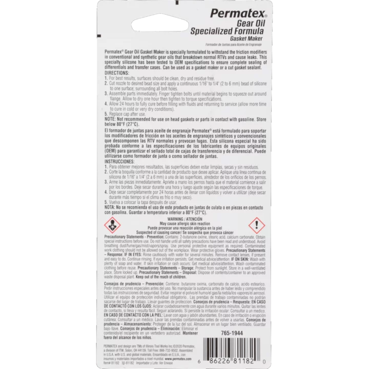 Permatex® Gear Oil RTV Gasket Maker, 85g - South East Clearance Centre
