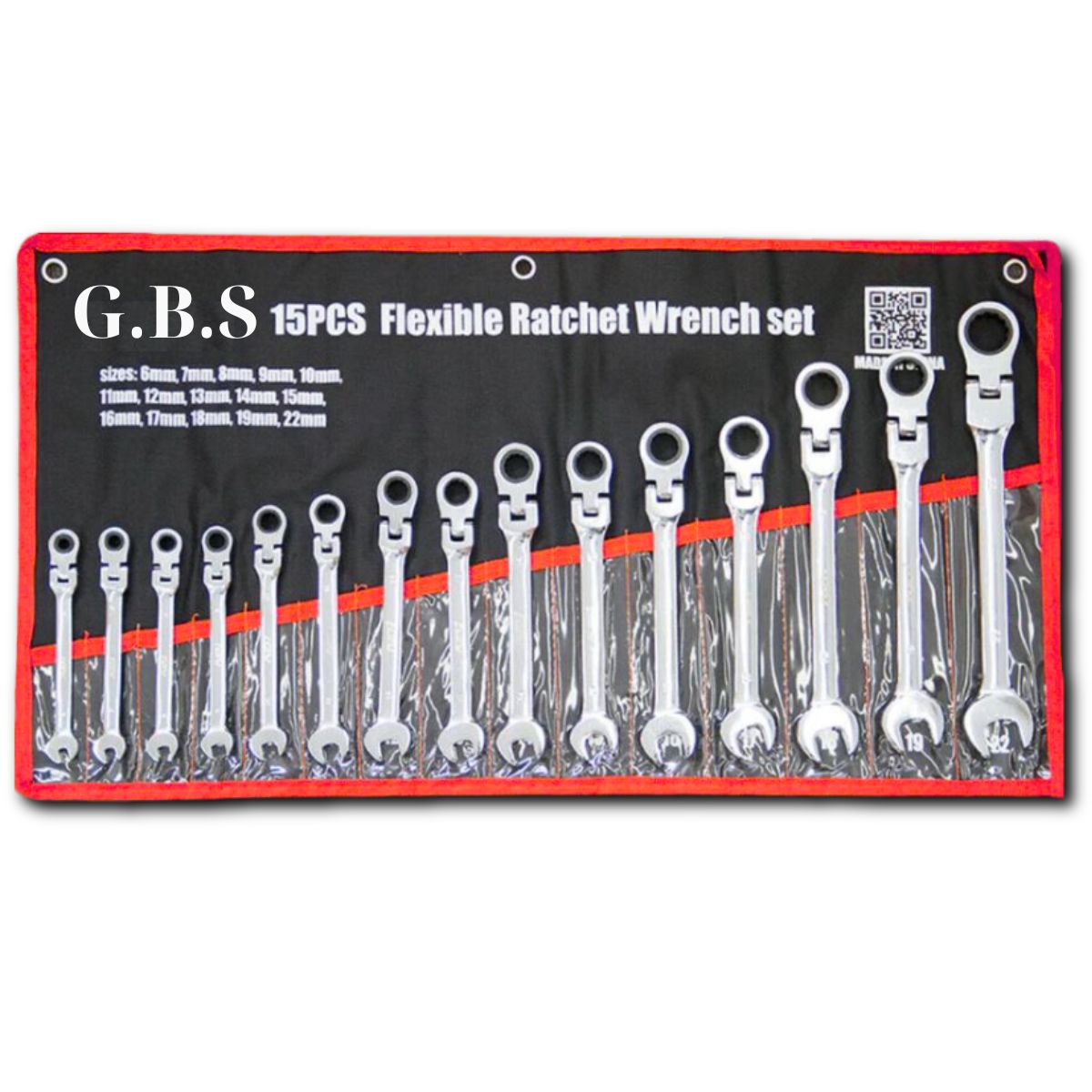 15 Piece Flexible Head Ratchet Wrench Set (6-22mm) - South East Clearance Centre