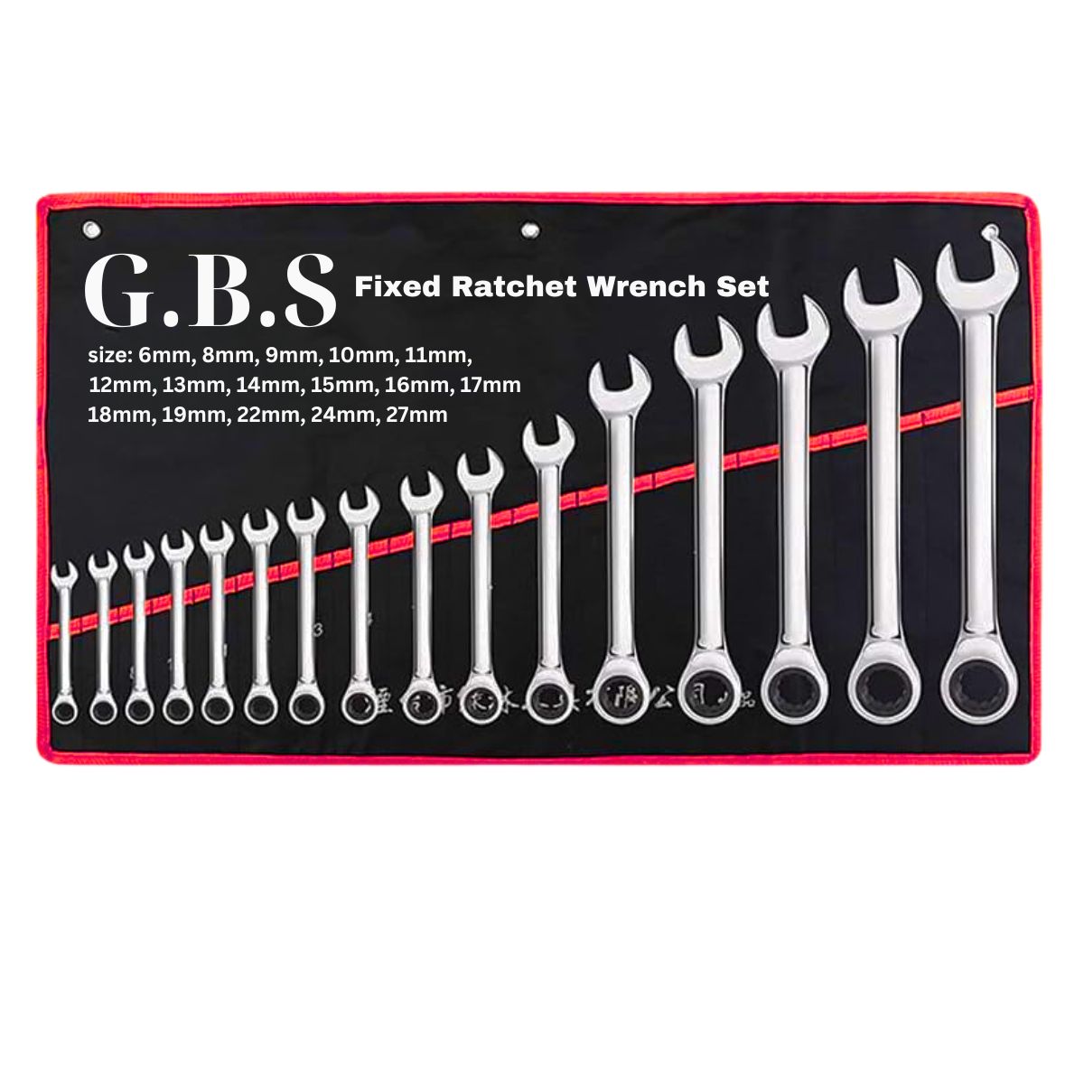 16 Piece Fixed Ratchet Wrench Set (6-27mm) - South East Clearance Centre