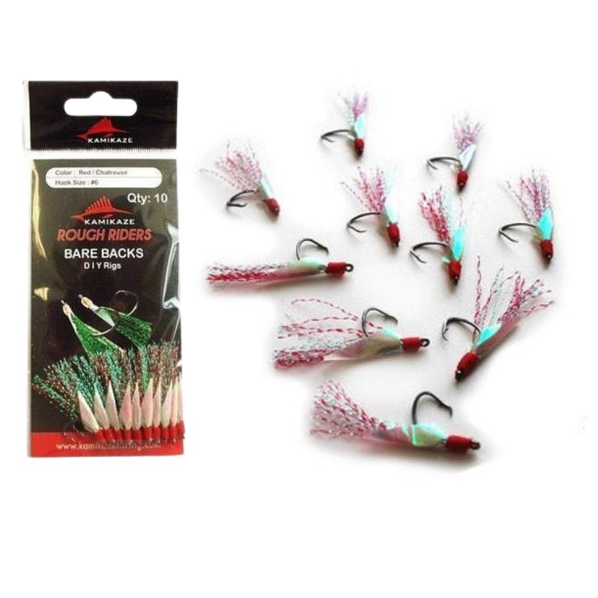 Rough Rider Flasher Circle Hooks #6 Red/ Chartreuse 10 Hooks - South East Clearance Centre