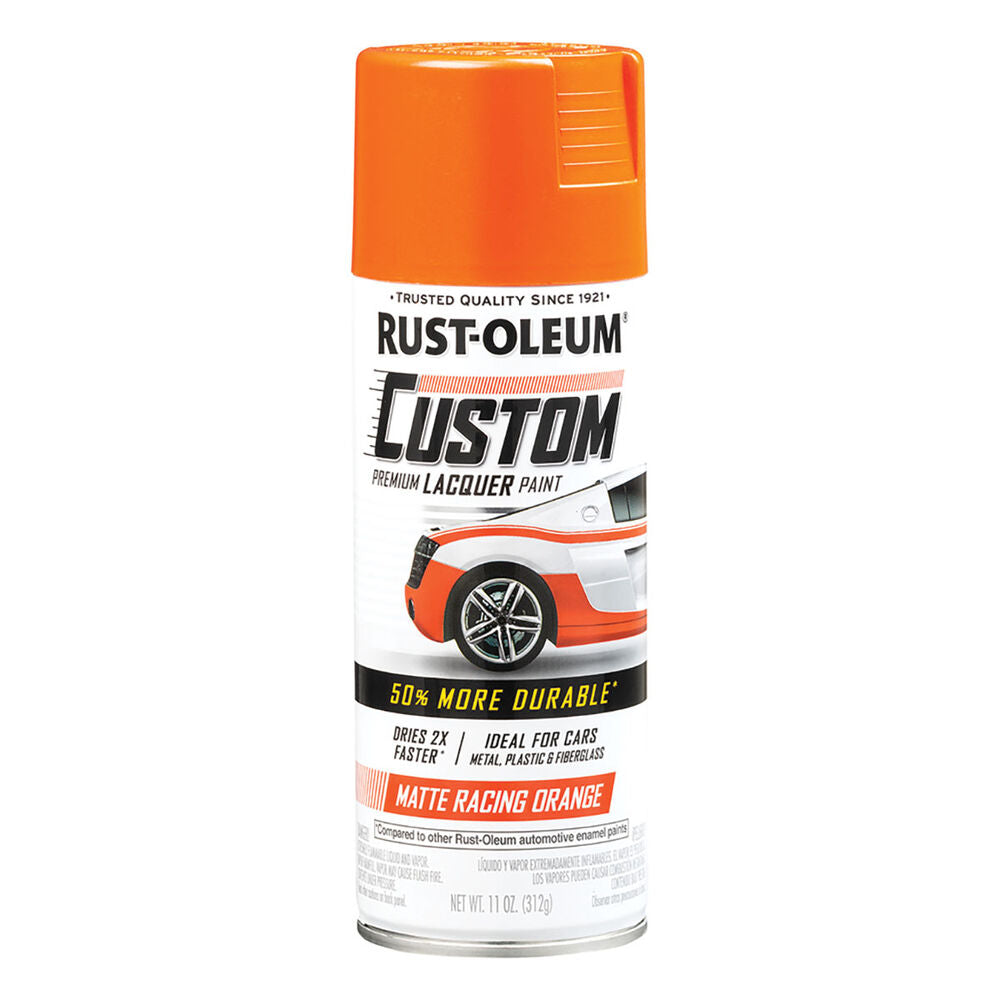 Rust-Oleum Custom Premium Lacquer Paint, Matt Orange - 312g - South East Clearance Centre