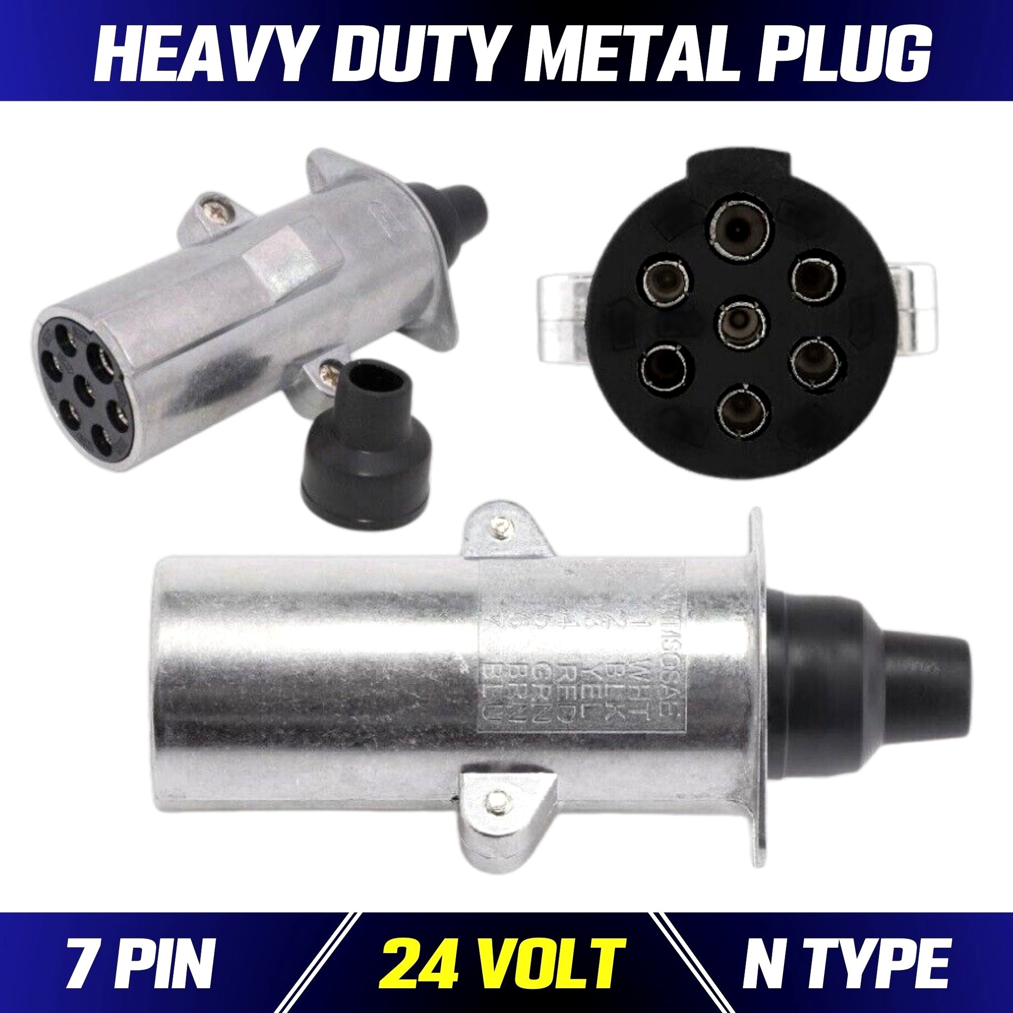Heavy Duty Trailer & Plug Socket | Metal 7 Pins 24V N Type 7 Pin Plug | TP93 - South East Clearance Centre