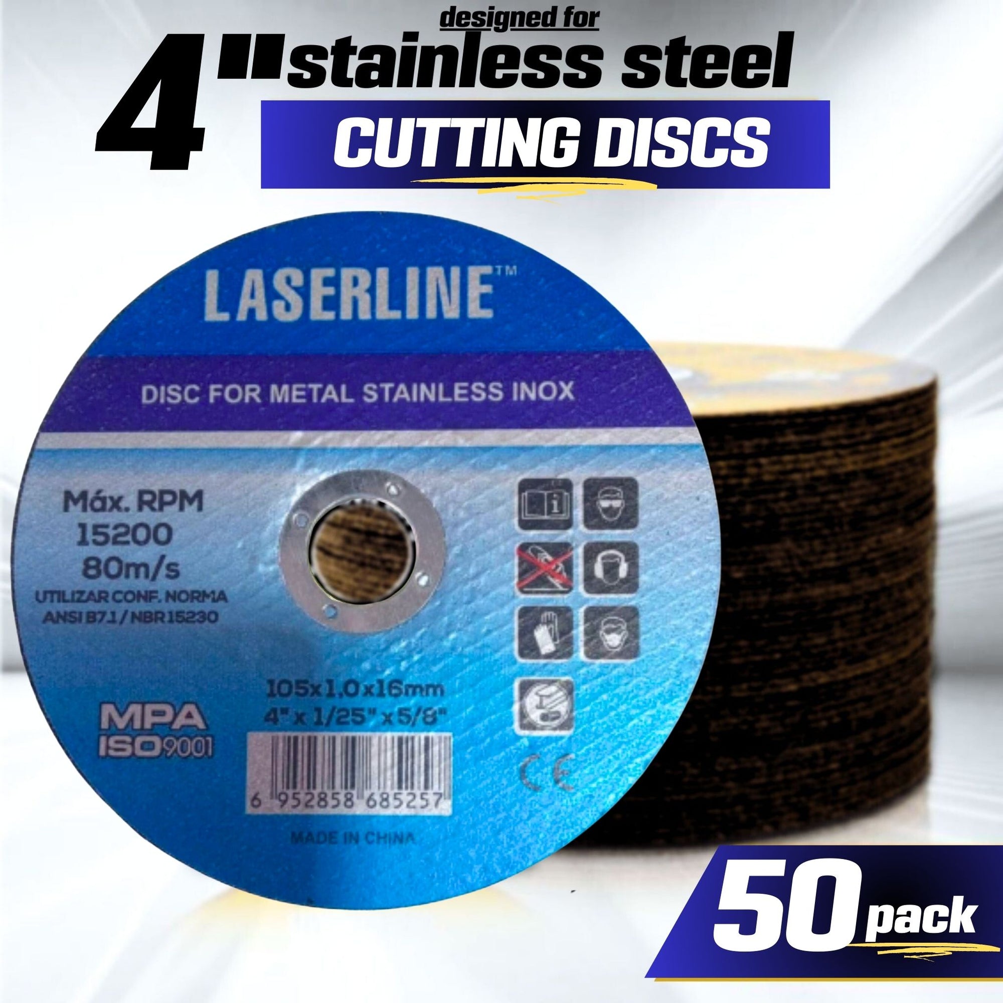 50 PACK - Stainless Steel Cutting Disc - 105mm - South East Clearance Centre