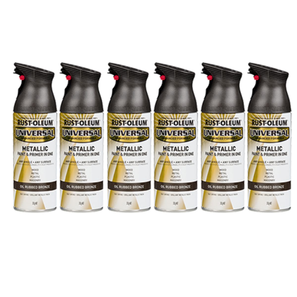 6 Cans | Rust Oleum Universal Metallic Spray Paint | 249131 Oil Rubbed Bronze - South East Clearance Centre