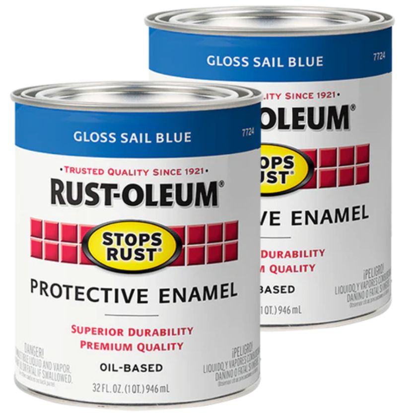 (2 Tins) Rust-Oleum Rust Stops Rust Protective Enamel - 946ml