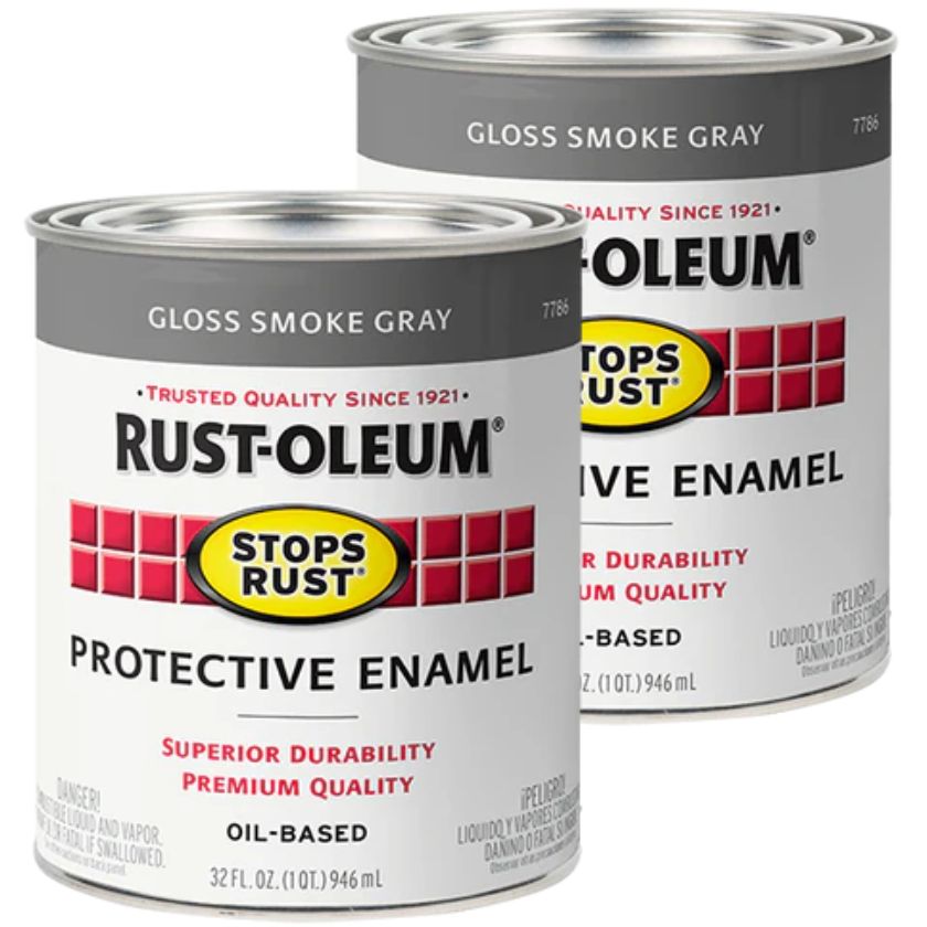 (2 Tins) Rust-Oleum Rust Stops Rust Protective Enamel - 946ml