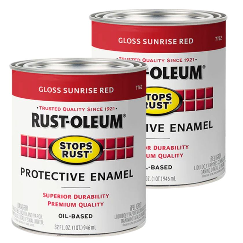 (2 Tins) Rust-Oleum Rust Stops Rust Protective Enamel - 946ml