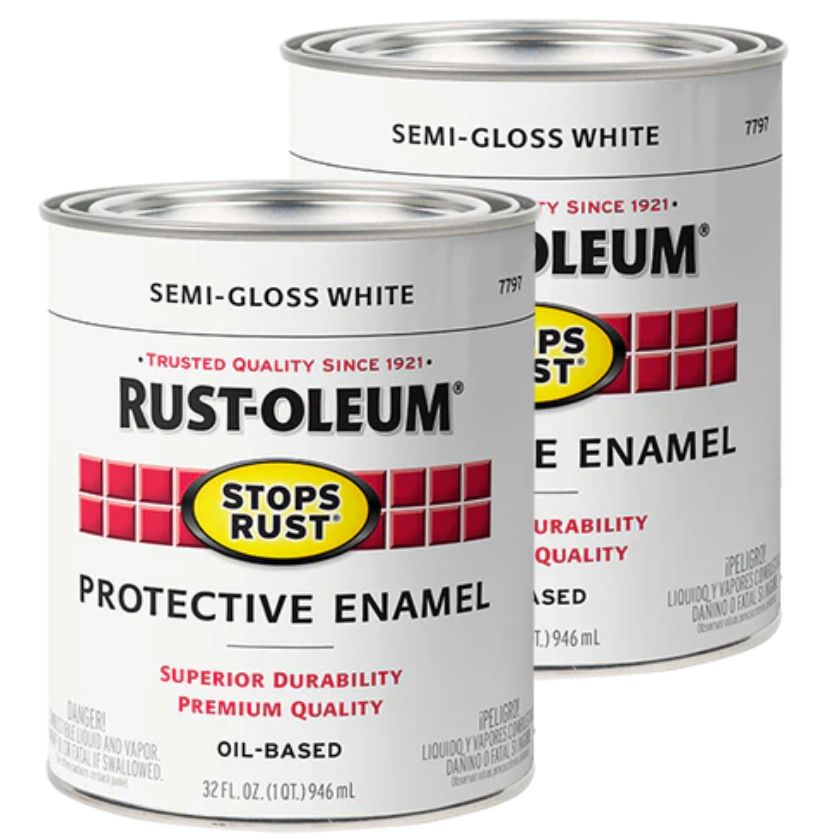 (2 Tins) Rust-Oleum Rust Stops Rust Protective Enamel - 946ml