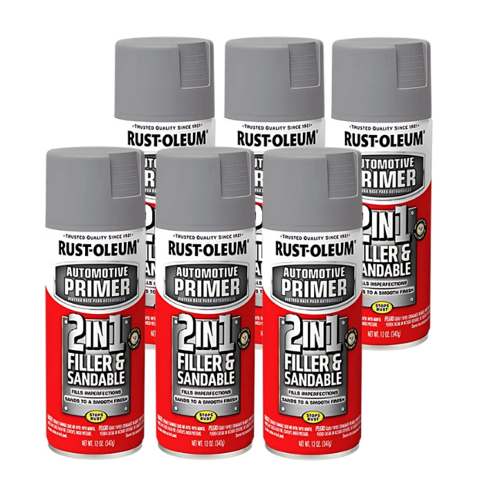 (6 Pack) Rust-oleum Automotive 2 in 1 Filler & Sandable Primer 260510 - South East Clearance Centre