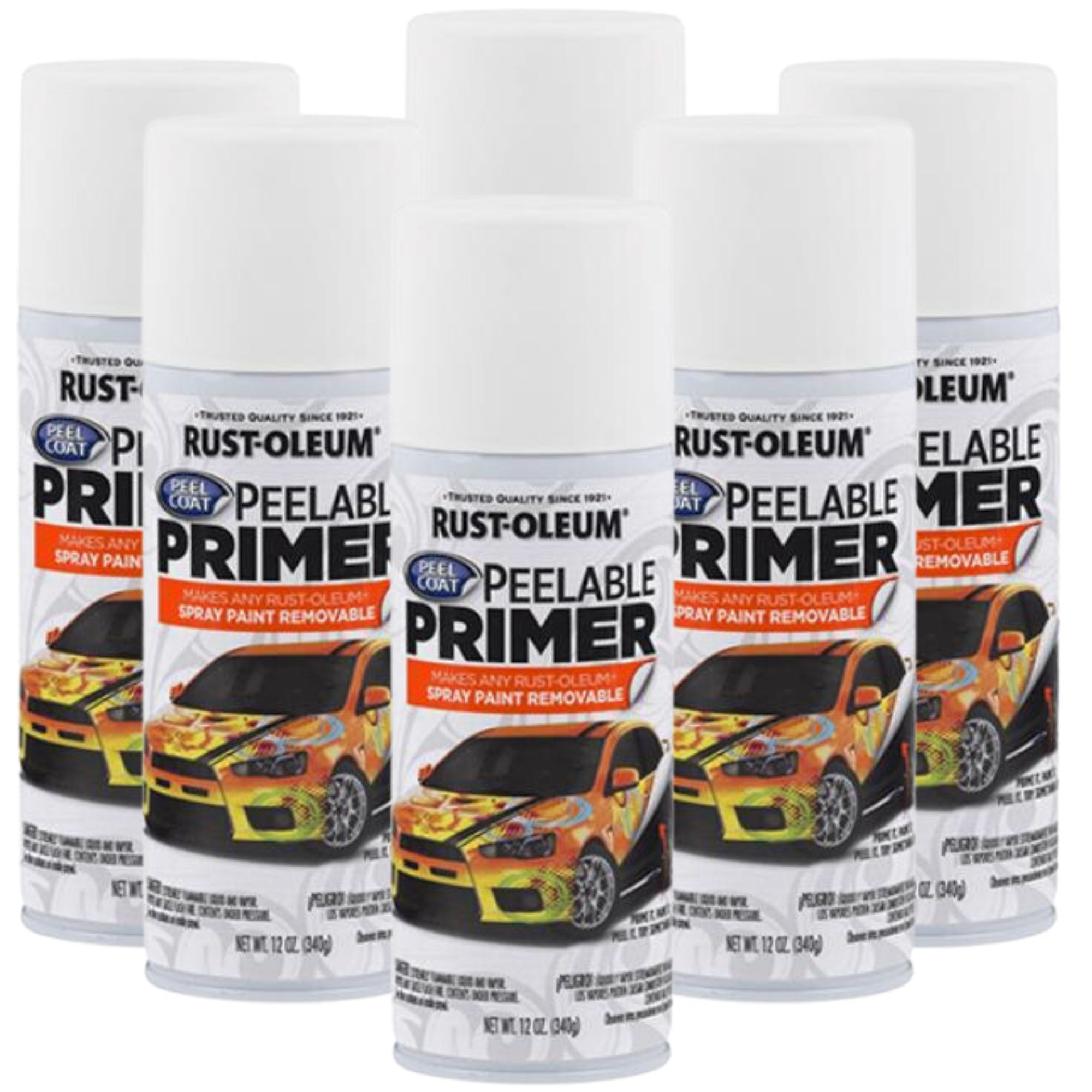 RUSTOLEUM PEELABLE PRIMER WHITE 312G AEROSOL 304611 | 6 Cans - South East Clearance Centre