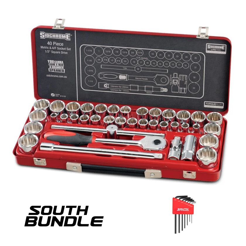 Sidchrome SCMT14105 40pce 1/2” Drive Metric & Imperial Socket Set - South East Clearance Centre