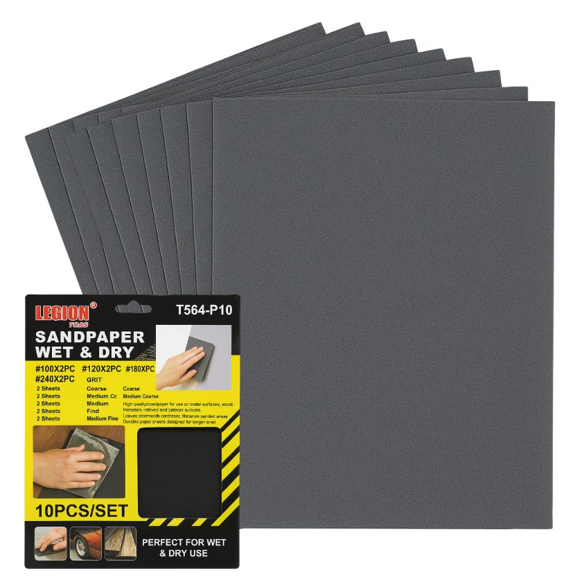 Sandpaper Wet & Dry 10 piece pack - South East Clearance Centre