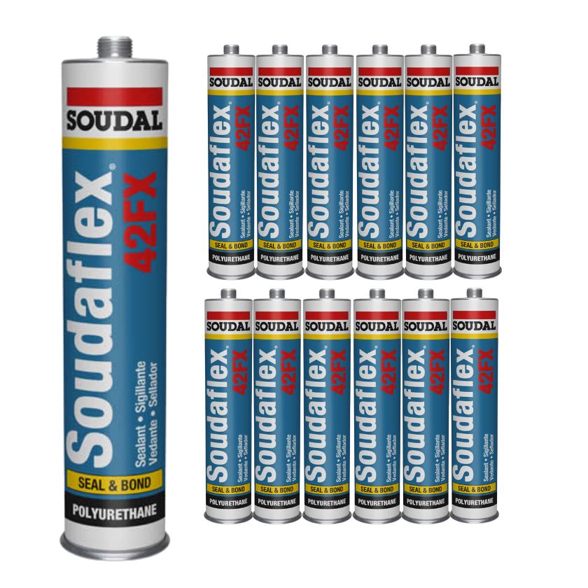Soudal Soudaflex 42FX Adhesive Sealant Polyurethane - Box of 12 (WHITE) - South East Clearance Centre