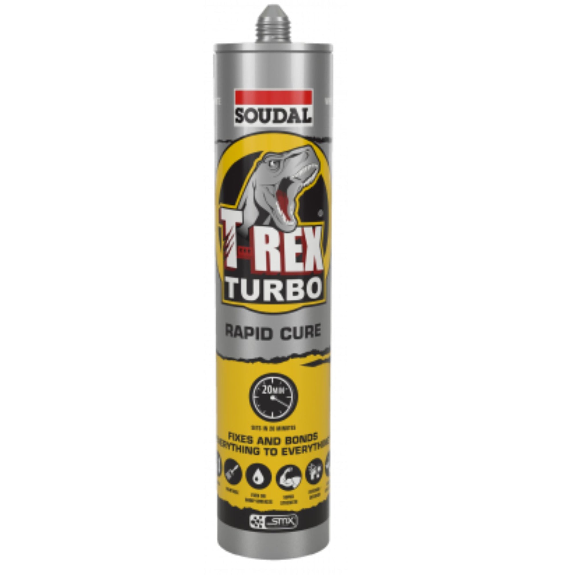 Soudal T-Rex Power Turbo 290ml SMX® Polymer Sealant Adhesive White 128371 - South East Clearance Centre