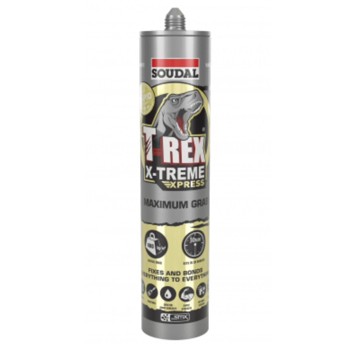 Soudal 134841 T-Rex X-TREME TACK Sealant and Adhesive White Sealant and Adhesive 290ml - South East Clearance Centre