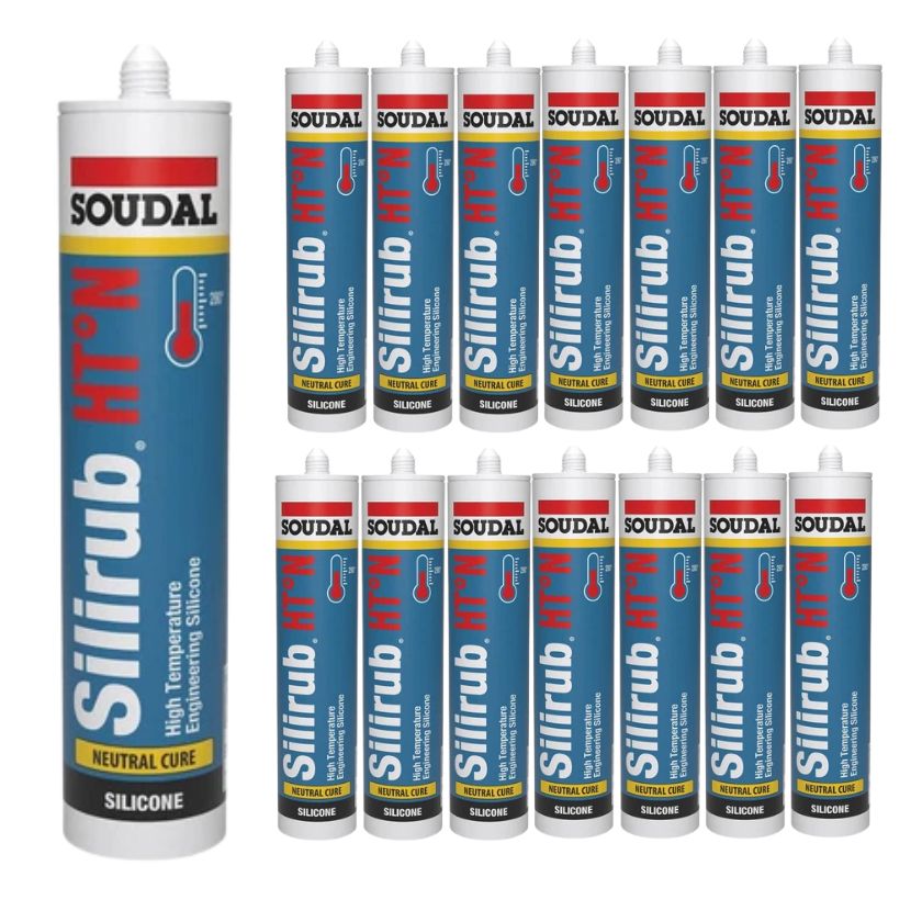 Soudal Silirub HT-N Neutral Cure Up to 285 Deg C Black 310ml (108266) - South East Clearance Centre